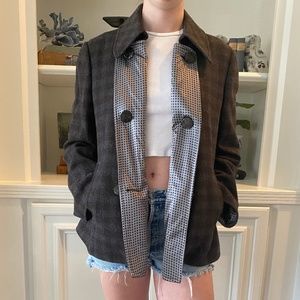 Authentic Giorgio Armani plaid wool blazer